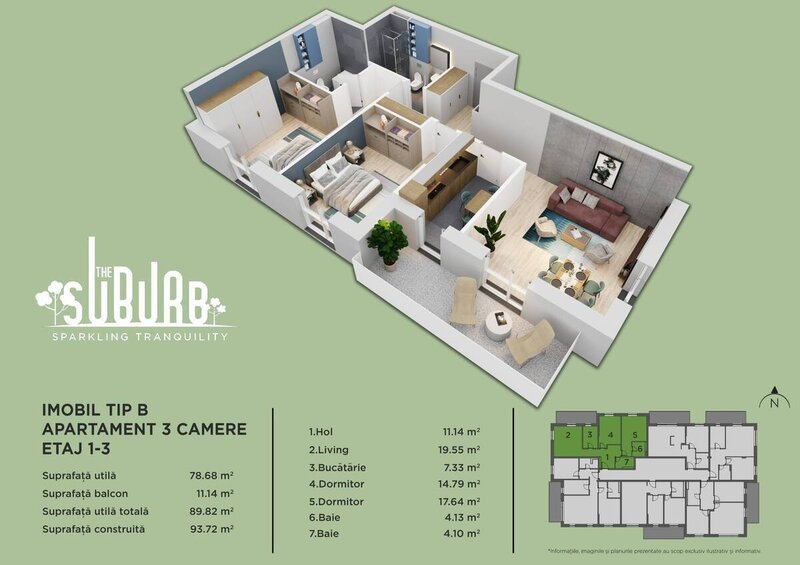 Buftea Apartament 3 camere The Suburb